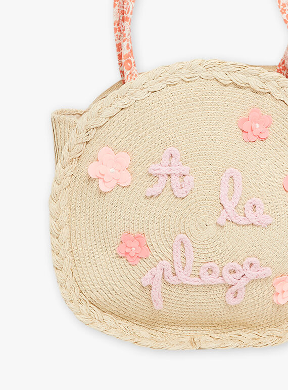 Sac de plage en paille enfant fille CLIKUETTE / 22E4PFO1BES009