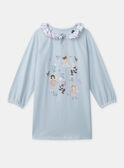 Chemise de nuit bleu clair imprimée fée et legging fleuri Fille NUIZETTE / 25H5PFB1CHN020
