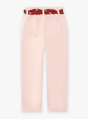 Pantalon nude et ceinture à imprimé fleuri enfant fille CAPATETTE / 22E2PF71PAND319