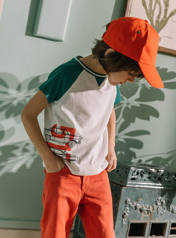 T-shirt écru motif graphique enfant garçon COTICHAGE / 22E3PGM2TMC001