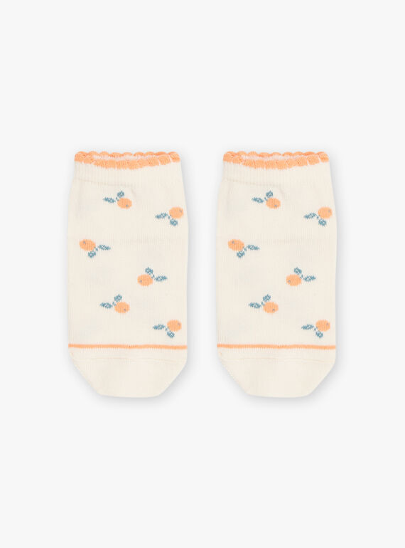 Chaussettes basses vanille à Jacquard clémentines FLAZETTE / 23E4PFO1SOB114