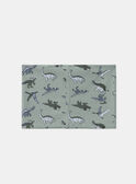 Snood jersey vert sauge imprimé dinosaures MISNODAGE / 25E4PG91SNOG600