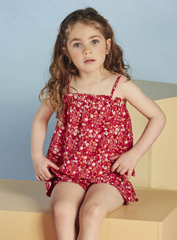Débardeur fuchsia à imprimé fleuri enfant fille CAUDEBETTE 1 / 22E2PFT3DEB304