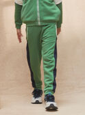 Pantalon de jogging vert avec bandes contrastantes KRIJOGAGE 2 / 24E3PGB4JGBG602