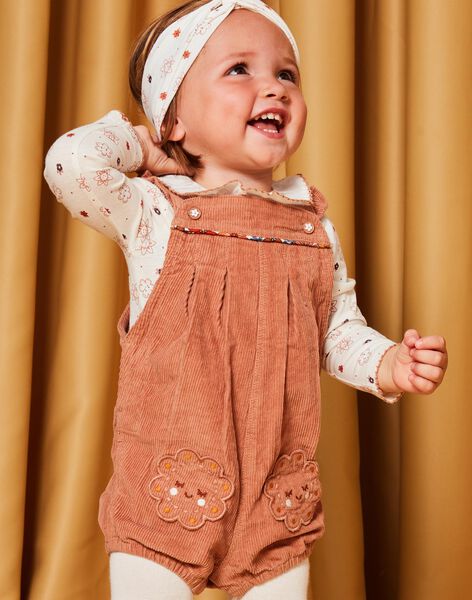 Barboteuse en velour camel rosé DAGIGI / 22H1BFF1SACI820