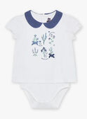 Body T-shirt écru à broderies fleuries FANELLY / 23E1BFN1BOD001