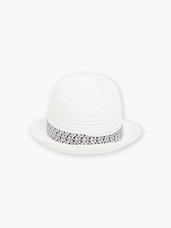 Chapeau blanc bande fantaisie contrastée bébé garçon CYBERIC / 22E4BG11CHA000