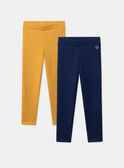 Lot de 2 leggings  jaune et marine LITABLETTE 2 / 24H2PFB2LG070