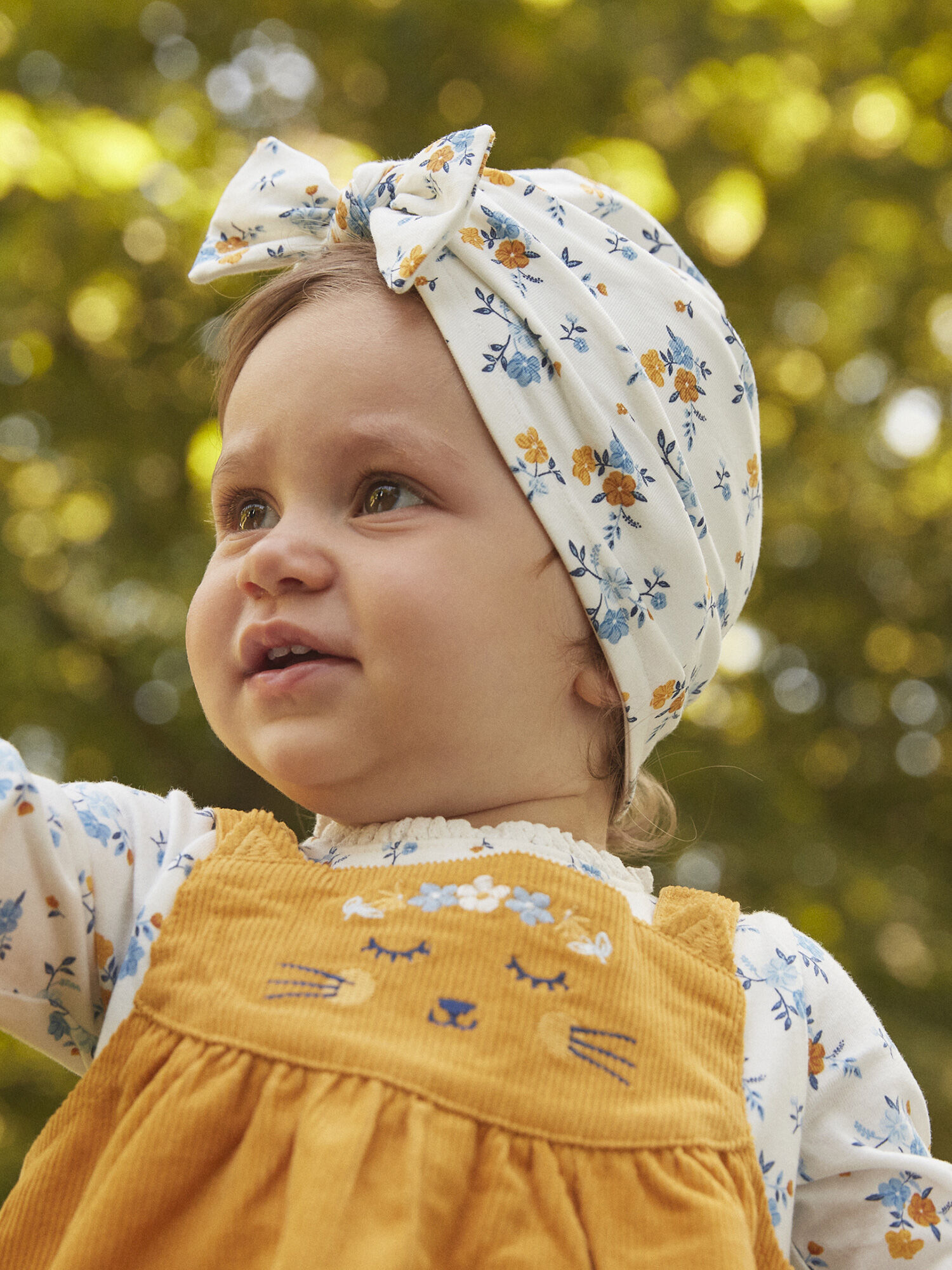 Bonnet ecru a imprime fleuri Fille Sergent Major