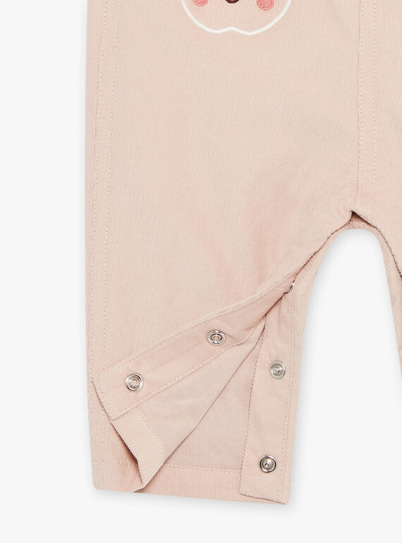 Salopette en velours côtélé beige-rosé DAKLELIA / 22H1BFR1SAL801