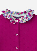 Cardigan rose fuschia à col fleuri Fille NACARDETTE / 25H2PFJ1CAR304
