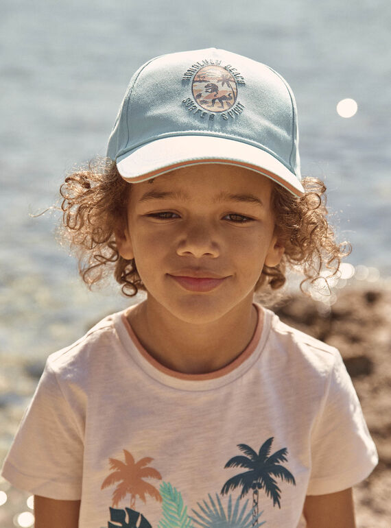 Casquette turquoise en twill à motif dinosaure FLUBEACHAGE / 23E4PGQ1CHA205