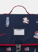 Cartable bleu marine imprimé et patch Japon Garçon NOCARTAGE / 25H4PGP1CAB705
