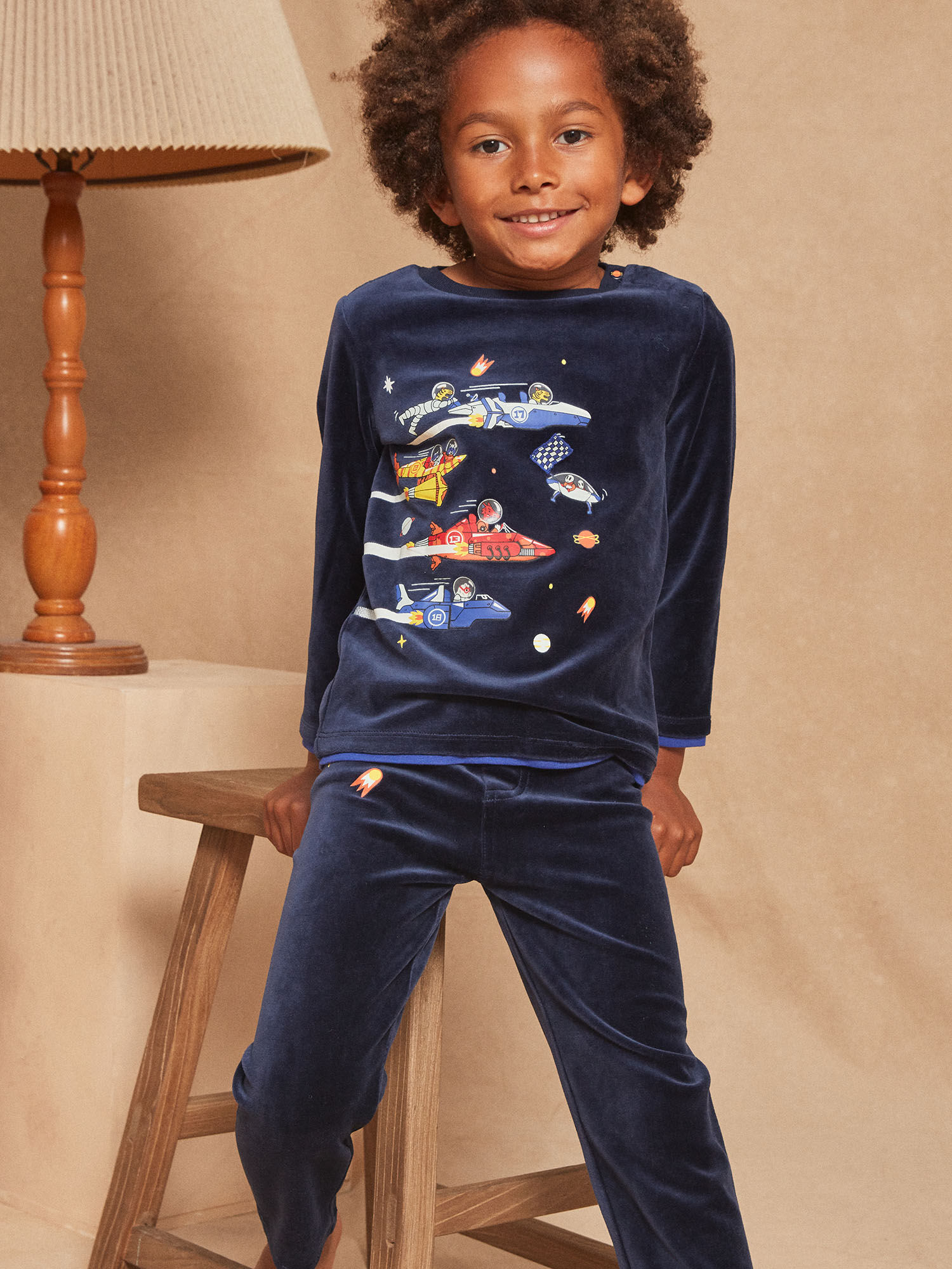 Pyjama bleu marine en velours