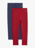 2 leggings rouges et bleu marine GRILETTE / 23H2PFP1LG070