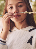 Pull blanc en maille à manches longues Fille NUTOURETTE / 25H2PFQ1PUL009