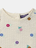Blouse écrue à broderies fleuries sans manches Bébé Fille NAADELINE / 25H1BFJ1CHE002