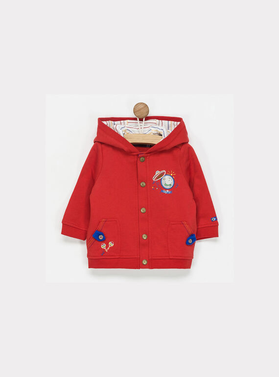 Gilet à capuche rouge NAKERVIN / 18E1BGI2GIL511