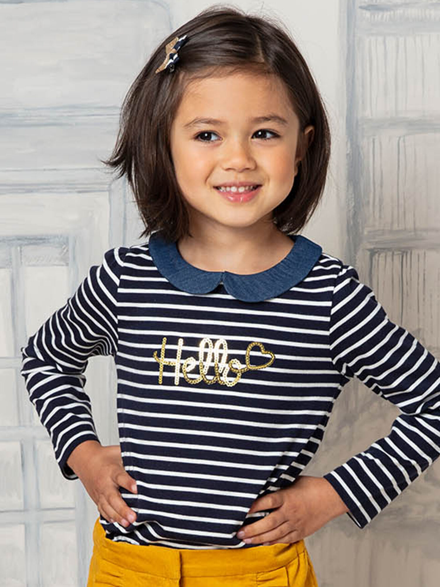T shirt col claudine fille online