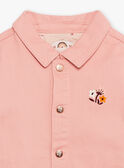 Veste en twill rose poudré à motifs chat et fantaisie enfant fille CLATWETTE / 22E2PFG1VESD327