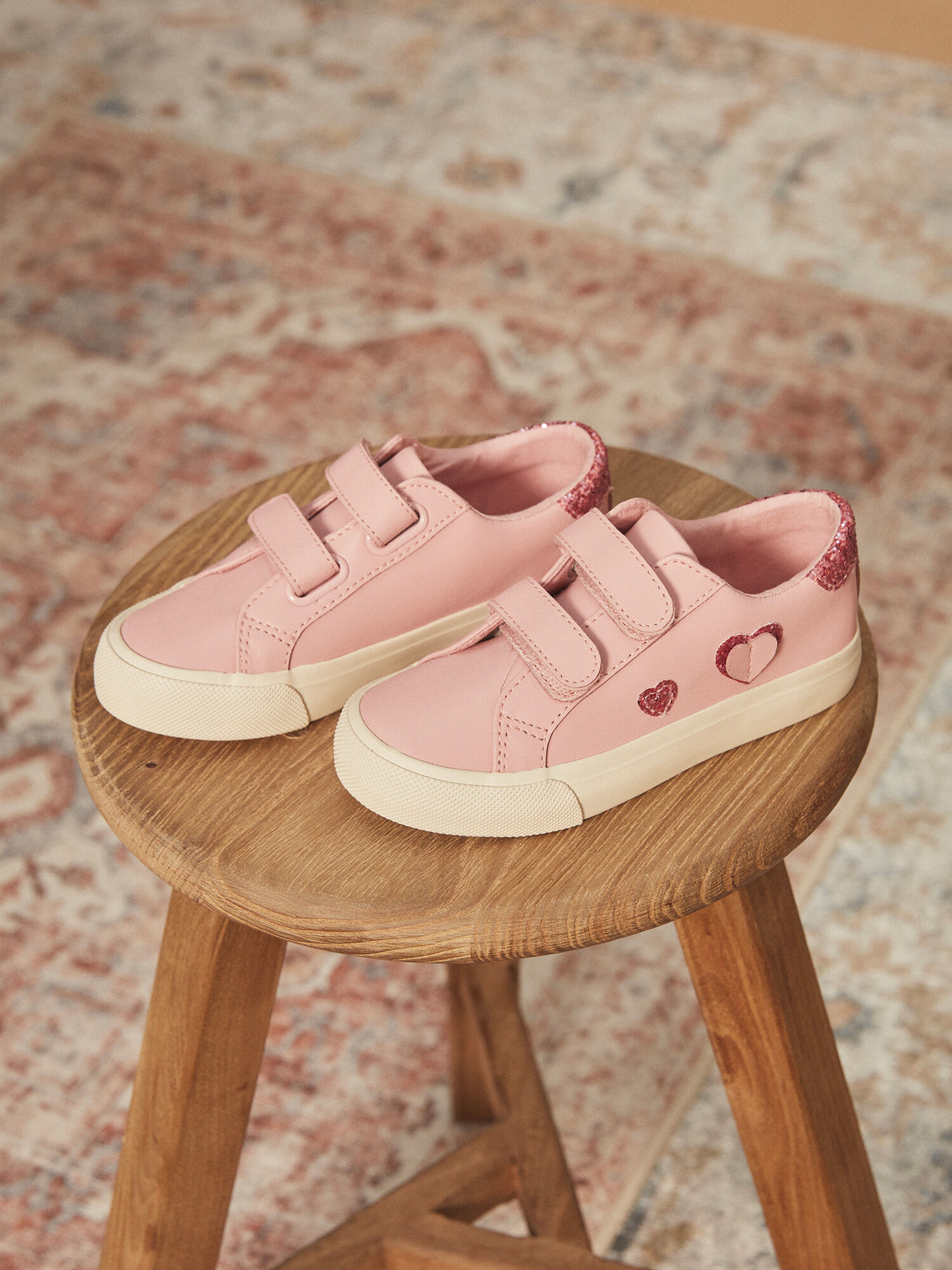 Baskets roses en cuir Fille Sergent Major