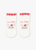 Chaussettes écrues motif fleuris bébé fille BAAVENIR / 21H4BF11SOQ001