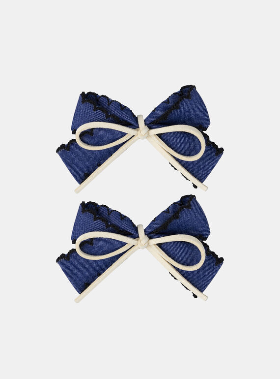 Barrettes noeuds denim MOBUETTE / 25E4PFM2BRTK006