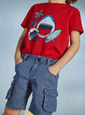 T-shirt rouge à motif requin enfant garçon CYDOAGE3 / 22E3PGT1TMCF525