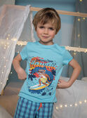 Ensemble pyjama bleu turquoise motif surf enfant garçon CAWAIAGE / 22E5PG55PYJC216