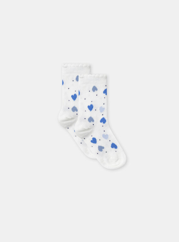 Chaussettes blanche avec cœur Bébé Fille NAJOANE / 25H4BFQ1SOQ009