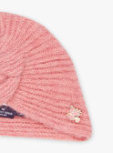 Bonnet vieux rose en tricot FIMAURINE / 23E4BF51BON817