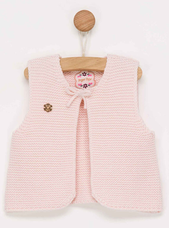 Cardigan sans manches rose PALONA / 18H1BFH1CSM301