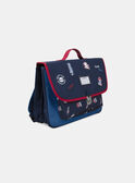 Cartable bleu marine imprimé et patch Japon Garçon NOCARTAGE / 25H4PGP1CAB705