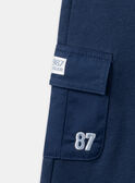 Pantalon confort bleu marine à poches effet cargo LADAMIEN / 24H1BGJ1PANC230