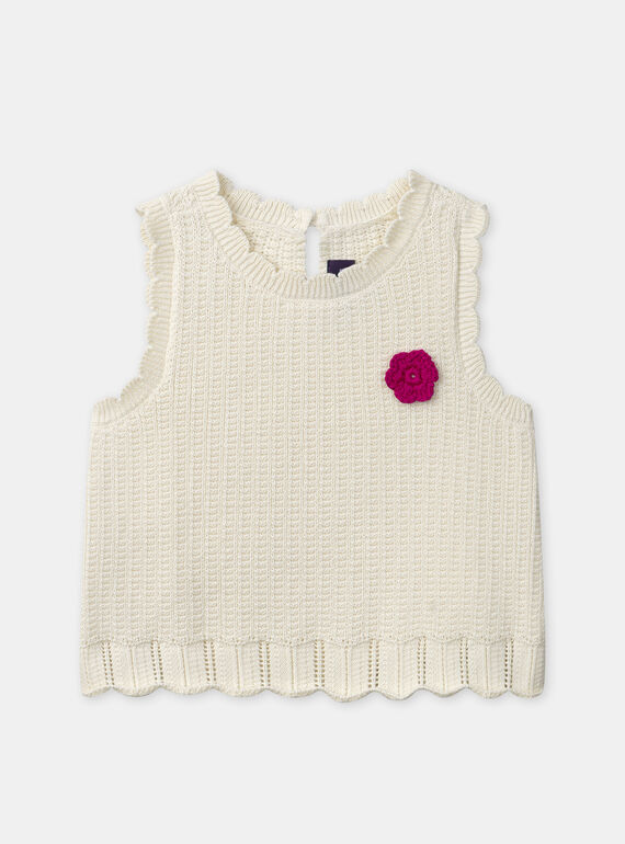 Pull écru sans manche Bébé Fille NAARIA / 25H1BFJ1CSM002