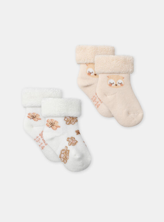 Lot de deux paires de chaussettes de naissance NOLINE / 25H0AF21SOQ318
