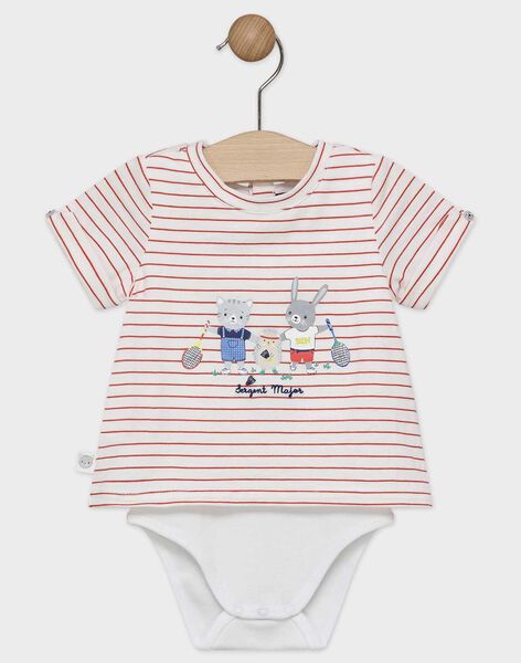 Body T Shirt Bebe Garcon A Rayures Ecru Et Rouge Les Jours Fleuris Bebe Sergentmajor