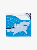 Serviette de bain bleue à motif orques, requins et baleines KLUPAGE / 24E4PGG1SRV216