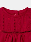 Body blouse rouge foncé avec volants Bébé Fille NACINDY / 25H1BFK1BODF510