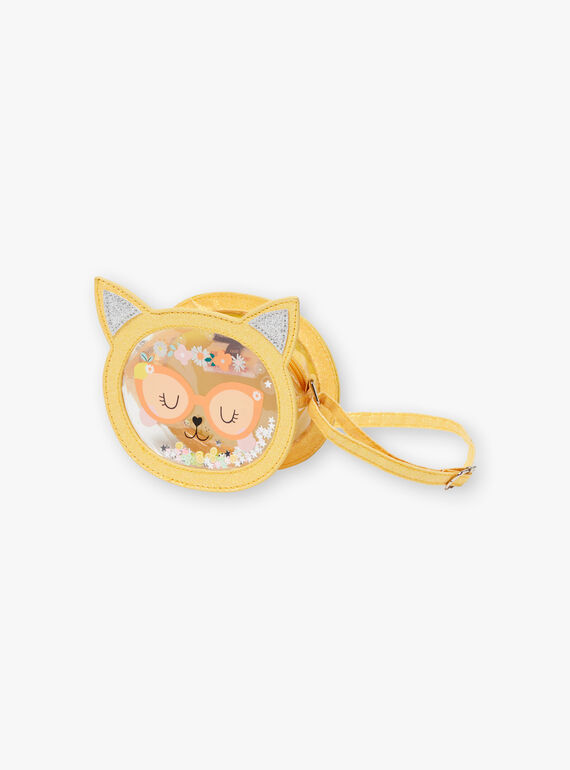 Sac bandoulière jaune animation tête de chat ZITRONETTE / 21E4PFO1BESB104