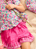 Short évasé rose fuschia à broderies fleuries Fille NASHORETTE / 25H2PFJ1JPS002