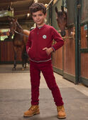 Pantalon en velours rouge LAROVAGE / 24H3PGR2PAN501
