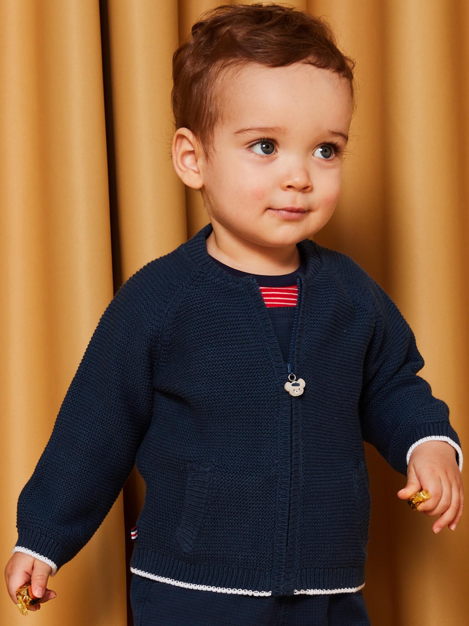 Gilet en maille bleu marine