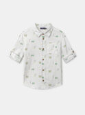 Chemise blanche imprimée à manches ajustables Garçon NACHAGE / 25H3PGJ1CHM632