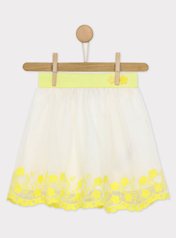 Jupe blanche et jaune RYEFOETTE / 19E2PFS1JUP001