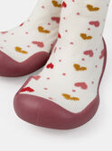 Chausson chaussette écru avec coeur Bébé Fille NEBRUNE / 25F10BF31D08001