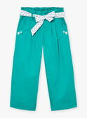 Pantalon fluide en popeline vert LAPANETTE / 24H2PFI2PANG624