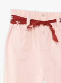 Pantalon nude et ceinture à imprimé fleuri enfant fille CAPATETTE / 22E2PF71PAND319