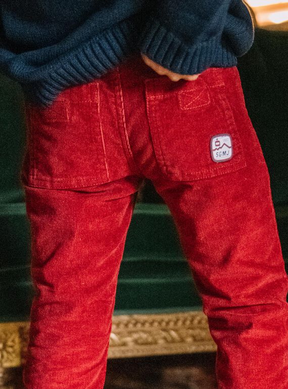 Pantalon en velours bordeaux DOCHINAGE / 22H3PGX1PANF512