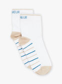 Chaussettes écrues à rayures bleu et beige FREBASSAGE / 23E4PGI1SOQ000